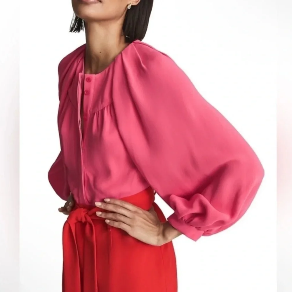 New! Reiss Valentina color clash colorblock Dress pink red nwt 2847